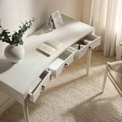 Thalia Concave Dressing Table, Washed White -Daals XXDSK 022 WHITEWASH scene2