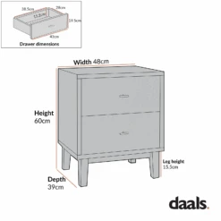 Bianca Chip Carved Bedside Table, Antique Bronze & Black -Daals XXNS 007 CHART