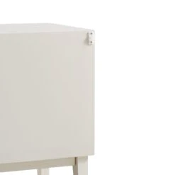 Bianca Chip Carved Bedside Table, Sand Beige & Ivory -Daals XXNS 007 TAUPE WHITE WB6