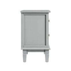Chantilly Mid Grey Carved 2 Drawer Bedside Table -Daals XXNS 011 GREY WB4