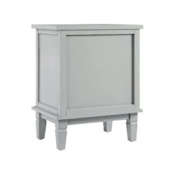 Chantilly Mid Grey Carved 2 Drawer Bedside Table -Daals XXNS 011 GREY WB5