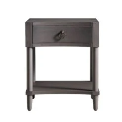 Thalia Concave 1 Drawer Bedside Table, Silver Oak 18 Thalia Concave 1 Drawer Bedside Table, Silver Oak -Daals XXNS 020 SILVEROAK WB1