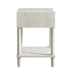 Thalia Concave 1 Drawer Bedside Table, Washed White -Daals XXNS 020 WHITEWASH WB5