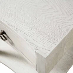 Thalia Concave 1 Drawer Bedside Table, Washed White -Daals XXNS 020 WHITEWASH detail3