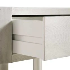 Thalia Concave 1 Drawer Bedside Table, Washed White -Daals XXNS 020 WHITEWASH detail4