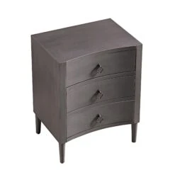 Thalia Concave 3 Drawer Bedside Table, Silver Oak -Daals XXNS 021 SILVEROAK WB4