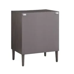 Thalia Concave 3 Drawer Bedside Table, Silver Oak -Daals XXNS 021 SILVEROAK WB6