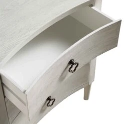 Thalia Concave 3 Drawer Bedside Table, Washed White -Daals XXNS 021 WHITEWASH detail1