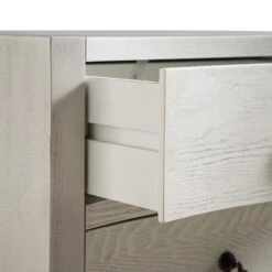 Thalia Concave 3 Drawer Bedside Table, Washed White -Daals XXNS 021 WHITEWASH detail2