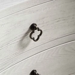 Thalia Concave 3 Drawer Bedside Table, Washed White -Daals XXNS 021 WHITEWASH detail3