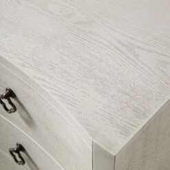 Thalia Concave 3 Drawer Bedside Table, Washed White -Daals XXNS 021 WHITEWASH detail4