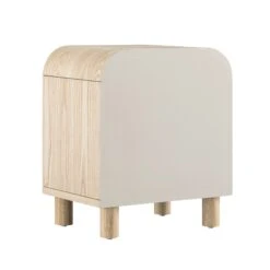 Maude 2 Drawer Bedside Table, Natural Ash With Raffia -Daals XXNS 029 NAT RAF WB5