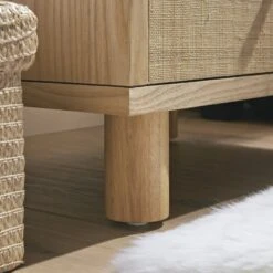Maude 2 Drawer Bedside Table, Natural Ash With Raffia -Daals XXNS 029 NAT RAF scene3