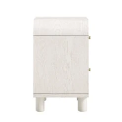 Maude 2 Drawer Bedside Table, Washed White Ash With Raffia -Daals XXNS 029 WHITE RAF WB5
