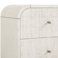 Maude 2 Drawer Bedside Table, Washed White Ash With Raffia -Daals XXNS 029 WHITE RAF detail3