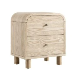 Maude 2 Drawer Bedside Table, Natural Ash -Daals XXNS 030 NAT NAT WB2