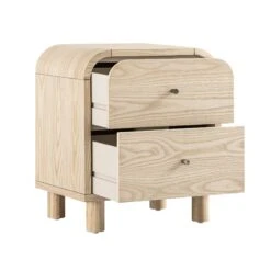 Maude 2 Drawer Bedside Table, Natural Ash -Daals XXNS 030 NAT NAT WB3