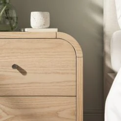 Maude 2 Drawer Bedside Table, Natural Ash -Daals XXNS 030 NAT NAT scene3