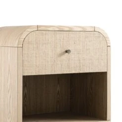 Maude 1 Drawer Bedside Table, Natural Ash With Raffia -Daals XXNS 031 NAT RAF detail1