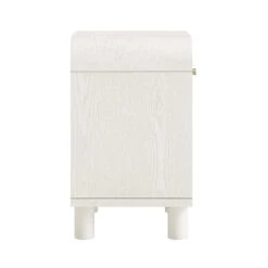 Maude 1 Drawer Bedside Table, Washed White Ash With Raffia -Daals XXNS 031 WHITE RAF WB5