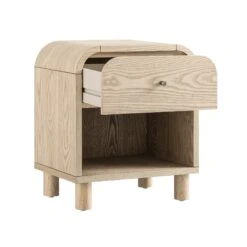 Maude 1 Drawer Bedside Table, Natural Ash -Daals XXNS 032 NAT NAT WB3