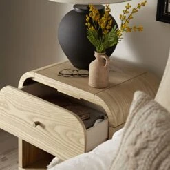Maude 1 Drawer Bedside Table, Natural Ash -Daals XXNS 032 NAT NAT scene2