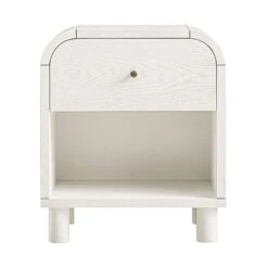 Maude 1 Drawer Bedside Table, Washed White Ash -Daals XXNS 032 WHITE WHITE WB2