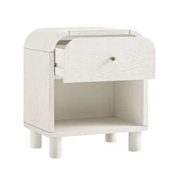 Maude 1 Drawer Bedside Table, Washed White Ash -Daals XXNS 032 WHITE WHITE WB3