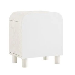 Maude 1 Drawer Bedside Table, Washed White Ash -Daals XXNS 032 WHITE WHITE WB6