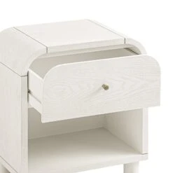 Maude 1 Drawer Bedside Table, Washed White Ash -Daals XXNS 032 WHITE WHITE detail2