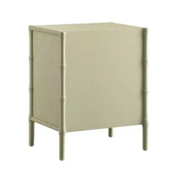 Elstowe Faux Bamboo 3-Drawer Bedside Table, Sage Green -Daals XXNS 060 GREEN WB5