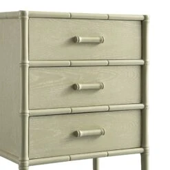 Elstowe Faux Bamboo 3-Drawer Bedside Table, Sage Green -Daals XXNS 060 GREEN detail1