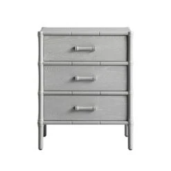 Elstowe Faux Bamboo 3-Drawer Bedside Table, Warm Grey 23 Elstowe Faux Bamboo 3-Drawer Bedside Table, Warm Grey -Daals XXNS 060 GREY WB1