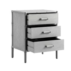 Elstowe Faux Bamboo 3-Drawer Bedside Table, Warm Grey 26 Elstowe Faux Bamboo 3-Drawer Bedside Table, Warm Grey -Daals XXNS 060 GREY WB3