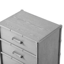 Elstowe Faux Bamboo 3-Drawer Bedside Table, Warm Grey 31 Elstowe Faux Bamboo 3-Drawer Bedside Table, Warm Grey -Daals XXNS 060 GREY detail3