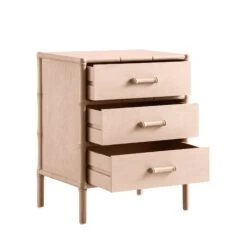 Elstowe Faux Bamboo 3-Drawer Bedside Table, Nude Pink 26 Elstowe Faux Bamboo 3-Drawer Bedside Table, Nude Pink -Daals XXNS 060 NUDE WB3