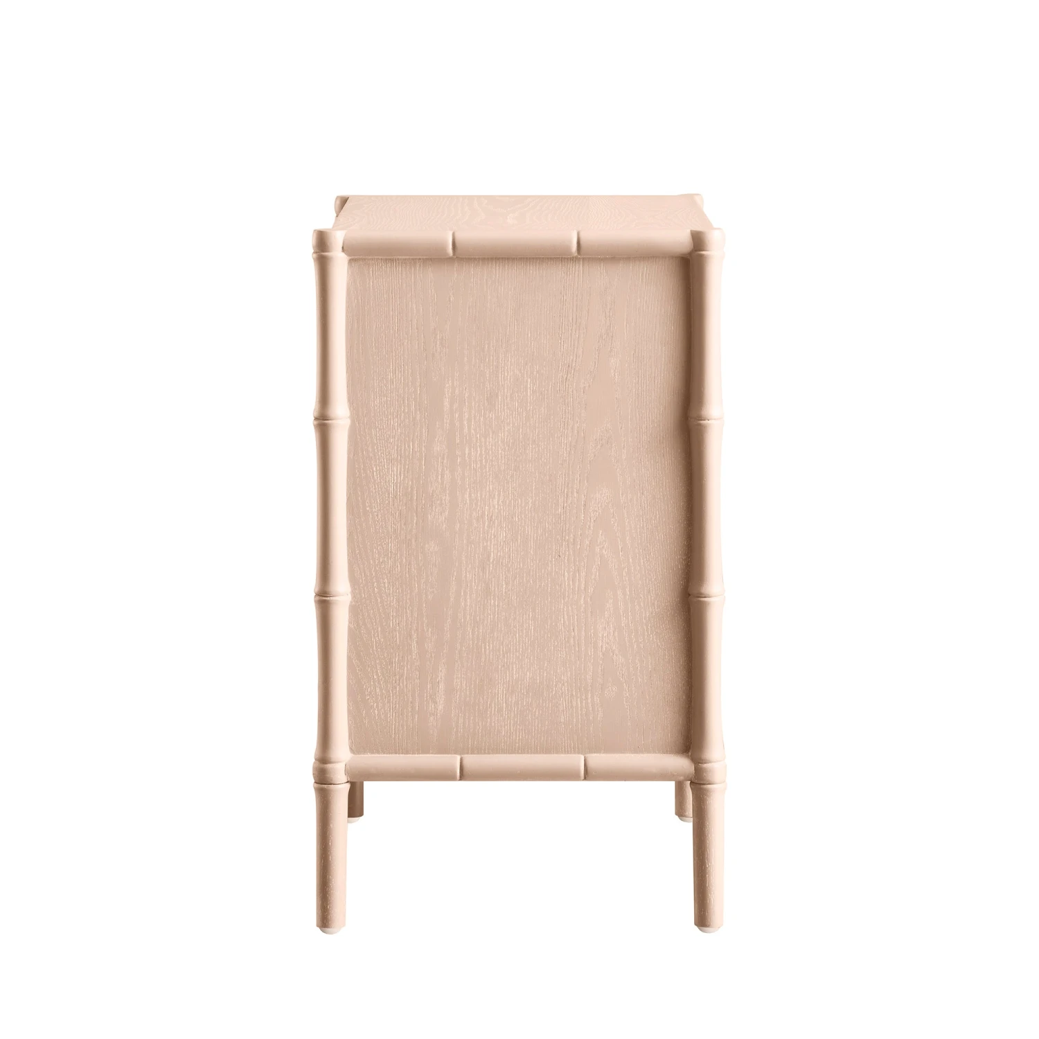 Elstowe Faux Bamboo 3-Drawer Bedside Table, Nude Pink 12 Elstowe Faux Bamboo 3-Drawer Bedside Table, Nude Pink - Image 12