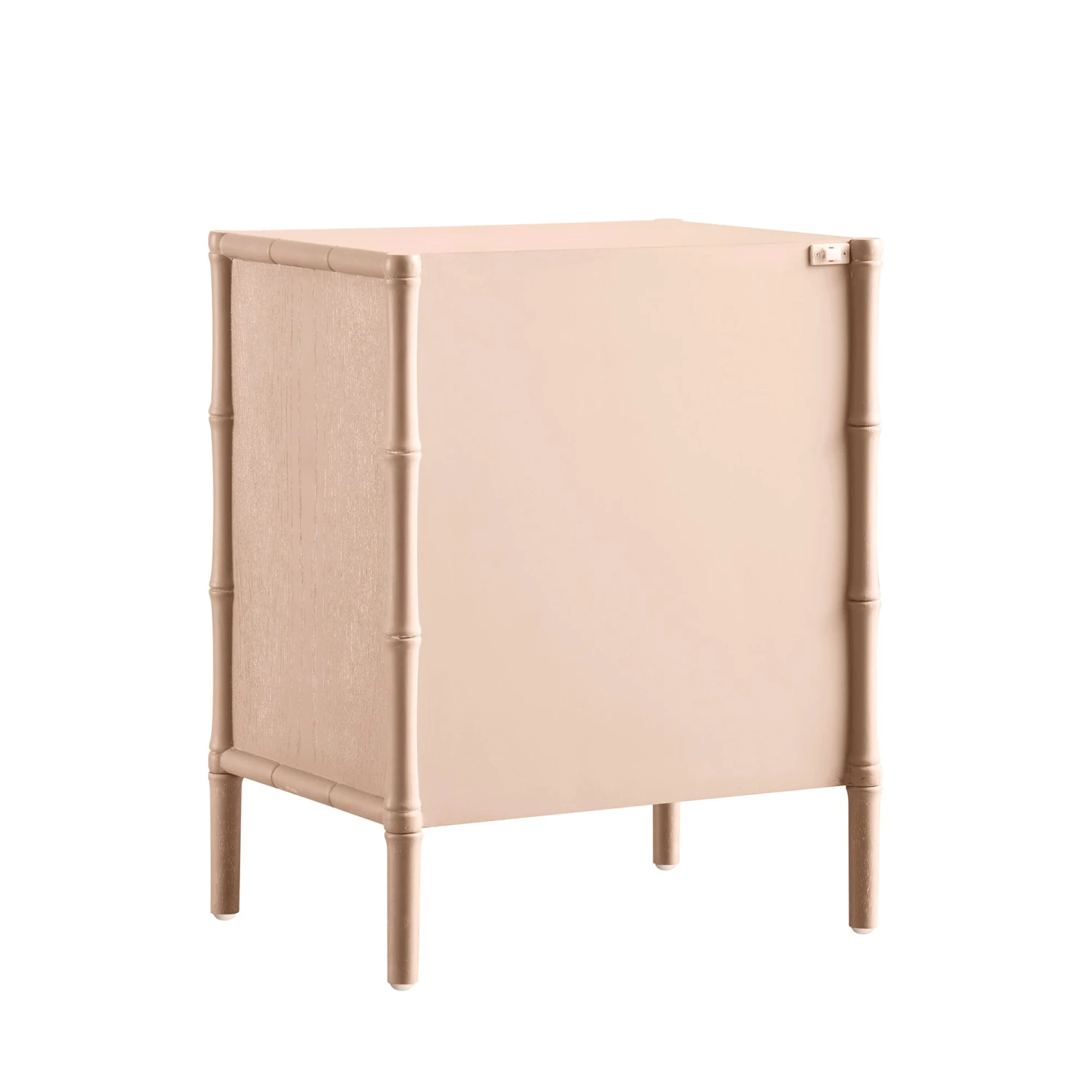 Elstowe Faux Bamboo 3-Drawer Bedside Table, Nude Pink 13 Elstowe Faux Bamboo 3-Drawer Bedside Table, Nude Pink - Image 13