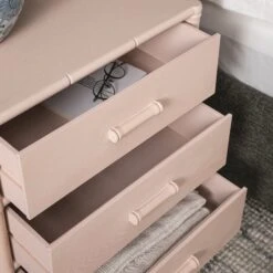Elstowe Faux Bamboo 3-Drawer Bedside Table, Nude Pink 20 Elstowe Faux Bamboo 3-Drawer Bedside Table, Nude Pink -Daals XXNS 060 NUDE scene4