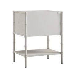 Elstowe Faux Bamboo 2-Drawer Bedside Table, Shaded White -Daals XXNS 061 BEIGE WB5