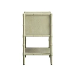 Elstowe Faux Bamboo 2-Drawer Bedside Table, Sage Green -Daals XXNS 061 GREEN WB4