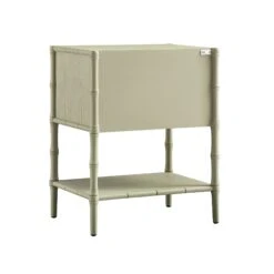 Elstowe Faux Bamboo 2-Drawer Bedside Table, Sage Green -Daals XXNS 061 GREEN WB5