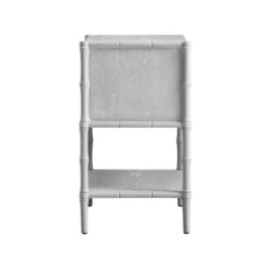 Elstowe Faux Bamboo 2-Drawer Bedside Table, Warm Grey -Daals XXNS 061 GREY WB4