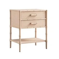 Elstowe Faux Bamboo 2-Drawer Bedside Table, Nude Pink 21 Elstowe Faux Bamboo 2-Drawer Bedside Table, Nude Pink -Daals XXNS 061 NUDE WB2