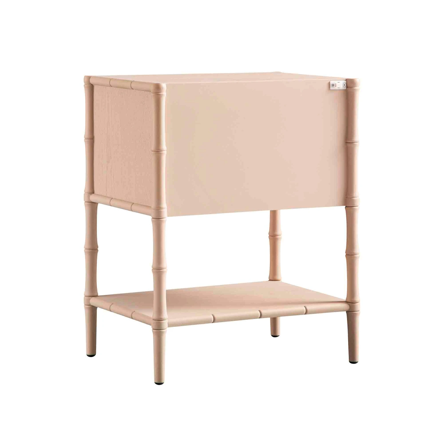 Elstowe Faux Bamboo 2-Drawer Bedside Table, Nude Pink 12 Elstowe Faux Bamboo 2-Drawer Bedside Table, Nude Pink - Image 12