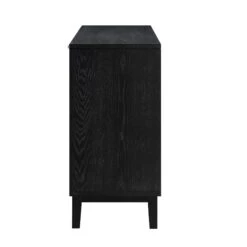 Bianca Chip Carved 2-Door 3-Drawer Sideboard, Antique Bronze & Black -Daals XXSB 006 GOLD BLACK WB5