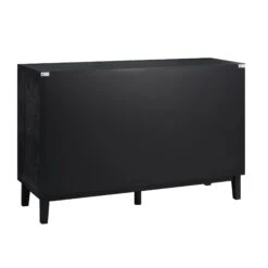 Bianca Chip Carved 2-Door 3-Drawer Sideboard, Antique Bronze & Black -Daals XXSB 006 GOLD BLACK WB6