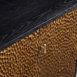 Bianca Chip Carved 3 Door Sideboard, Antique Bronze & Black 21 Bianca Chip Carved 3 Door Sideboard, Antique Bronze & Black -Daals XXSB 009 GOLD BLACK detail1
