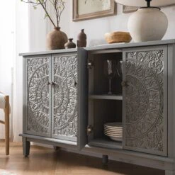 Chantilly Mid Grey Carved Large Sideboard -Daals XXSB 014 GREY scene4