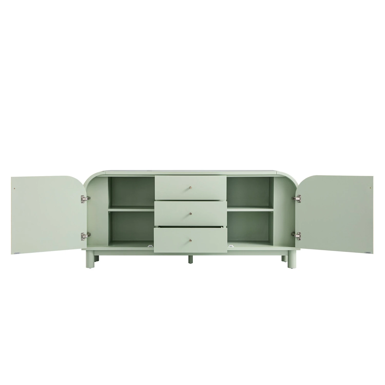 Maude Wide 3-Drawer Sideboard, Muted Pistachio Ash With Raffia 3 Maude Wide 3-Drawer Sideboard, Muted Pistachio Ash With Raffia - Image 3
